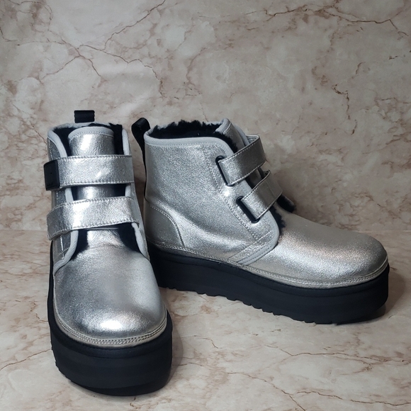 UGG Shoes - UGG Silver Boots with Black platform